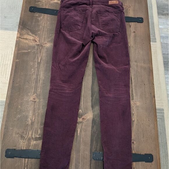 AG The Leggings Super Skinny Cords Maroon 27 R - Picture 2 of 5